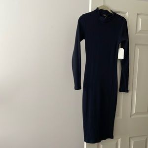 Lulu’s Navy Turtleneck Ribbed Sweater Dress
